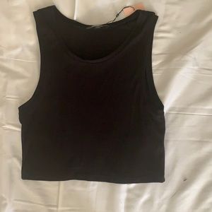 Missguided black tank crop top